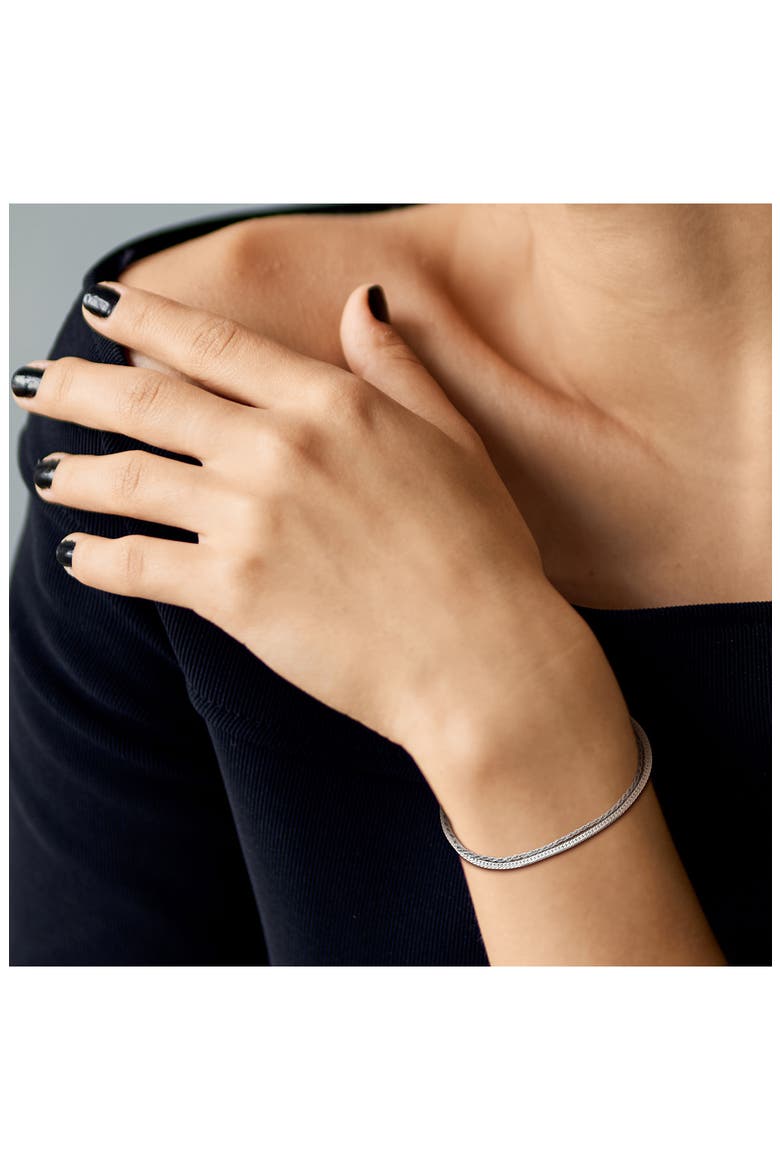 Double Strand Herringbone Necklace & Bracelet Set, Alternate, color, SILVER