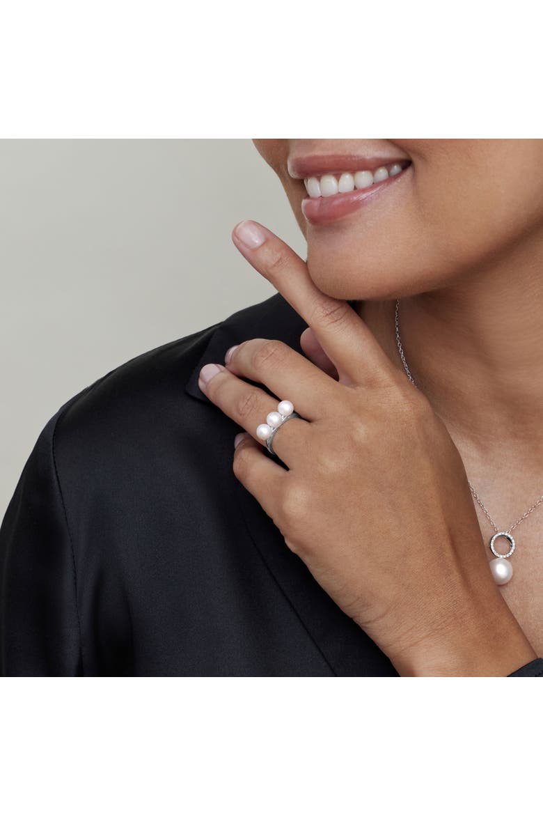 Freshwater Pearl Camille Ring, Alternate, color, White Gold