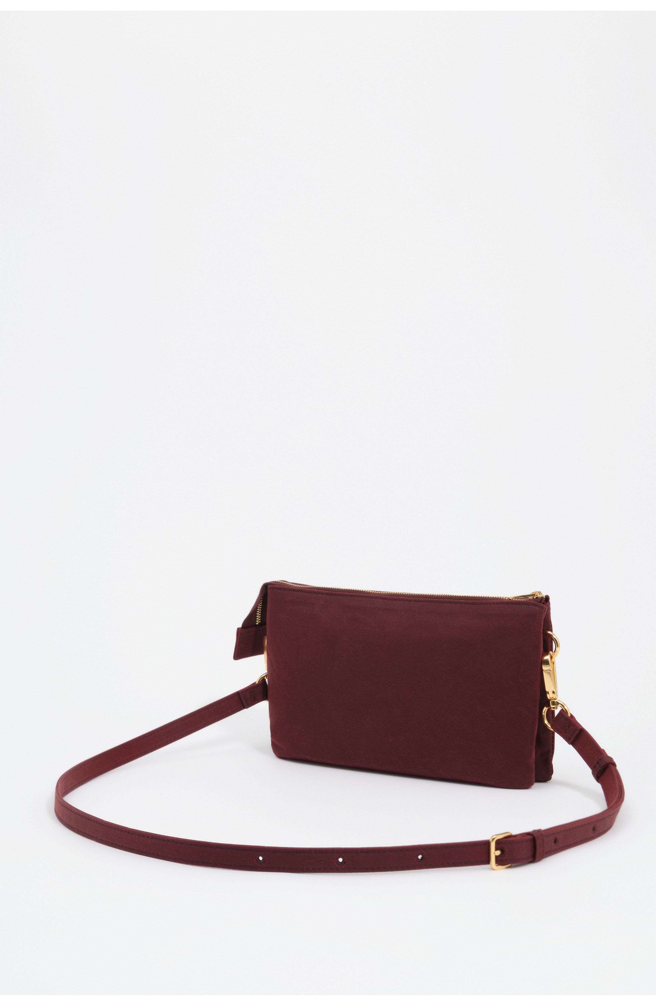 Small Coated Clutch Bag, Alternate, color, WINE