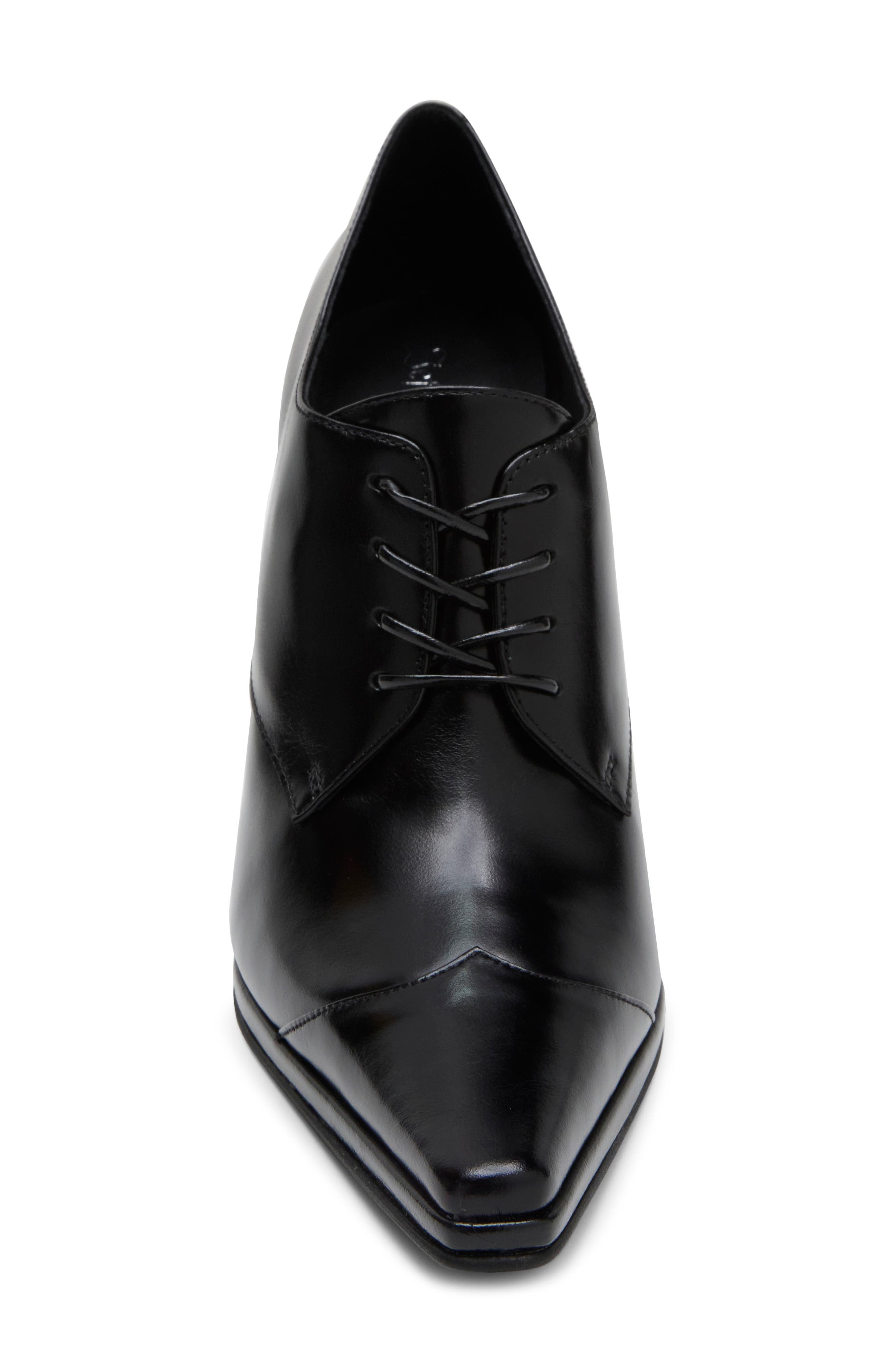 Snicker Lace-Up Wingtip Pump, Alternate, color, BLACK