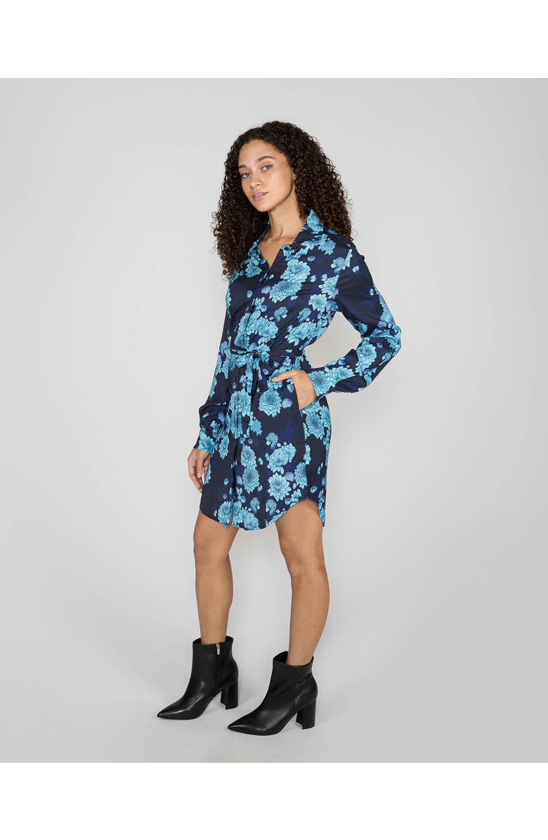 Lords of Harlech Dorethy Stretch Viscose Shirt Dress, Alternate, color, Serious Floral Navy