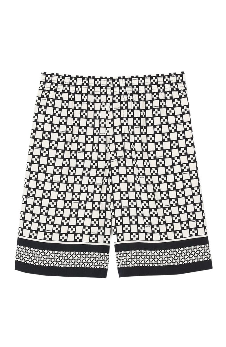 SANDRO Square Cross flowy bermuda shorts, Alternate, color, 