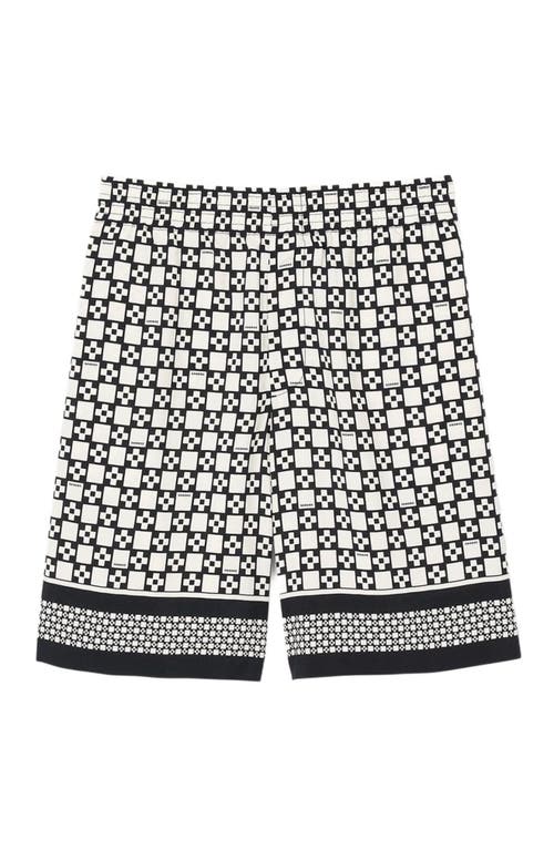 Sandro Square Cross Floaty Bermuda Shorts In Black