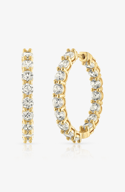 Inside Out CZ Hoop Earrings
