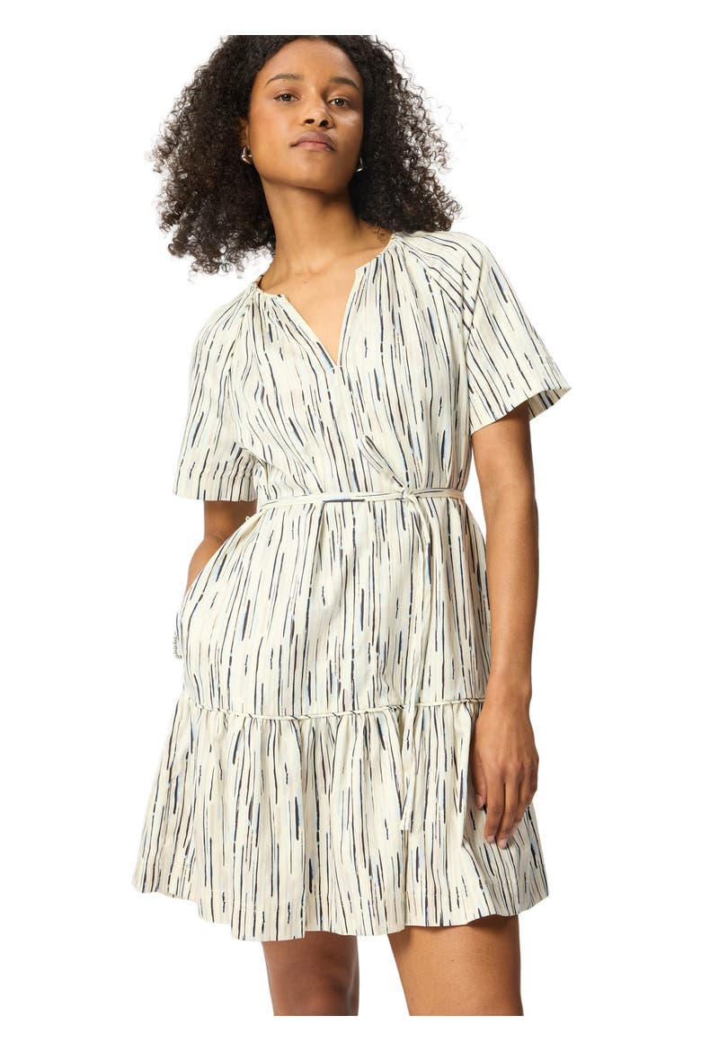 Abstract Stripe Short Dress, Main, color, Ivory/Multi