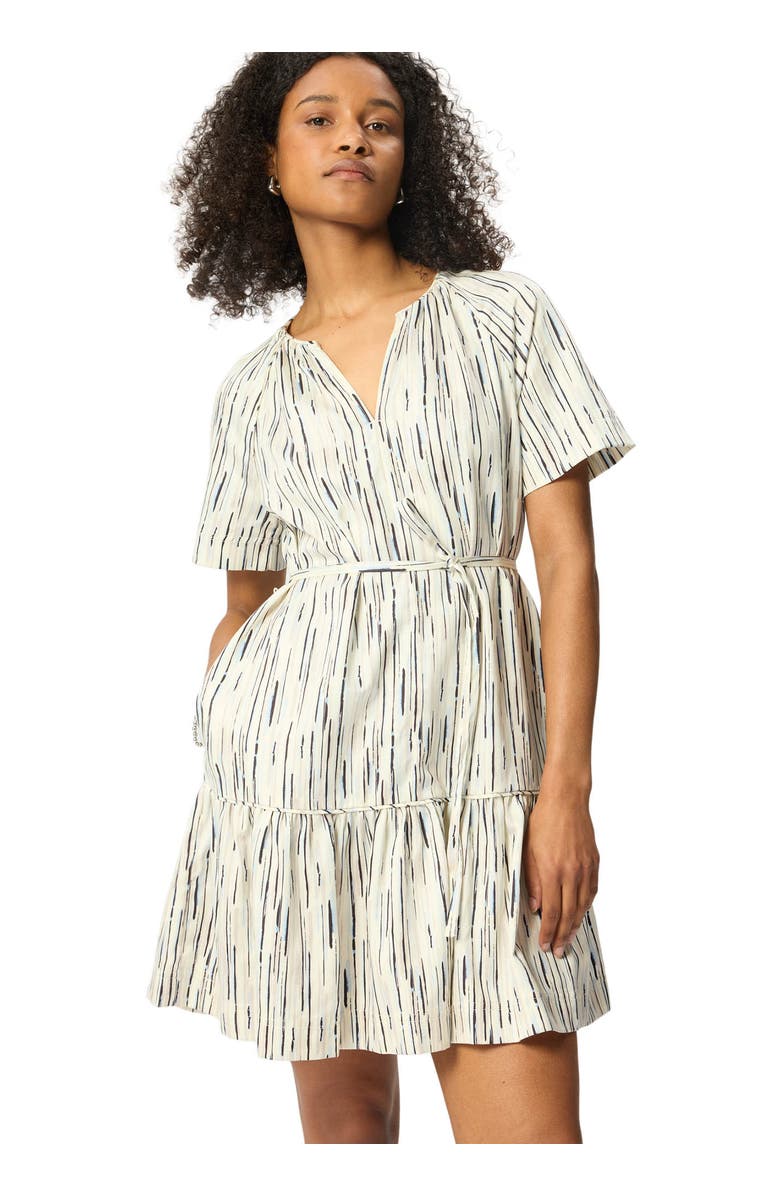 Whistles Abstract Stripe Short Dress, Main, color, Ivory/Multi
