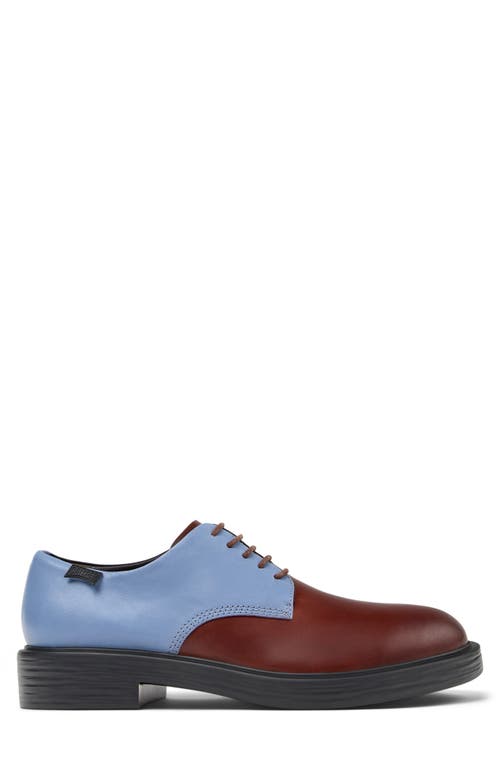 Camper Dean Colorblock Leather Derby In Brown