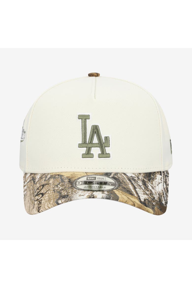Men's New Era Khaki/Realtree Camo Los Angeles Dodgers 9FORTY A-Frame Adjustable Hat, Alternate, color, Khaki