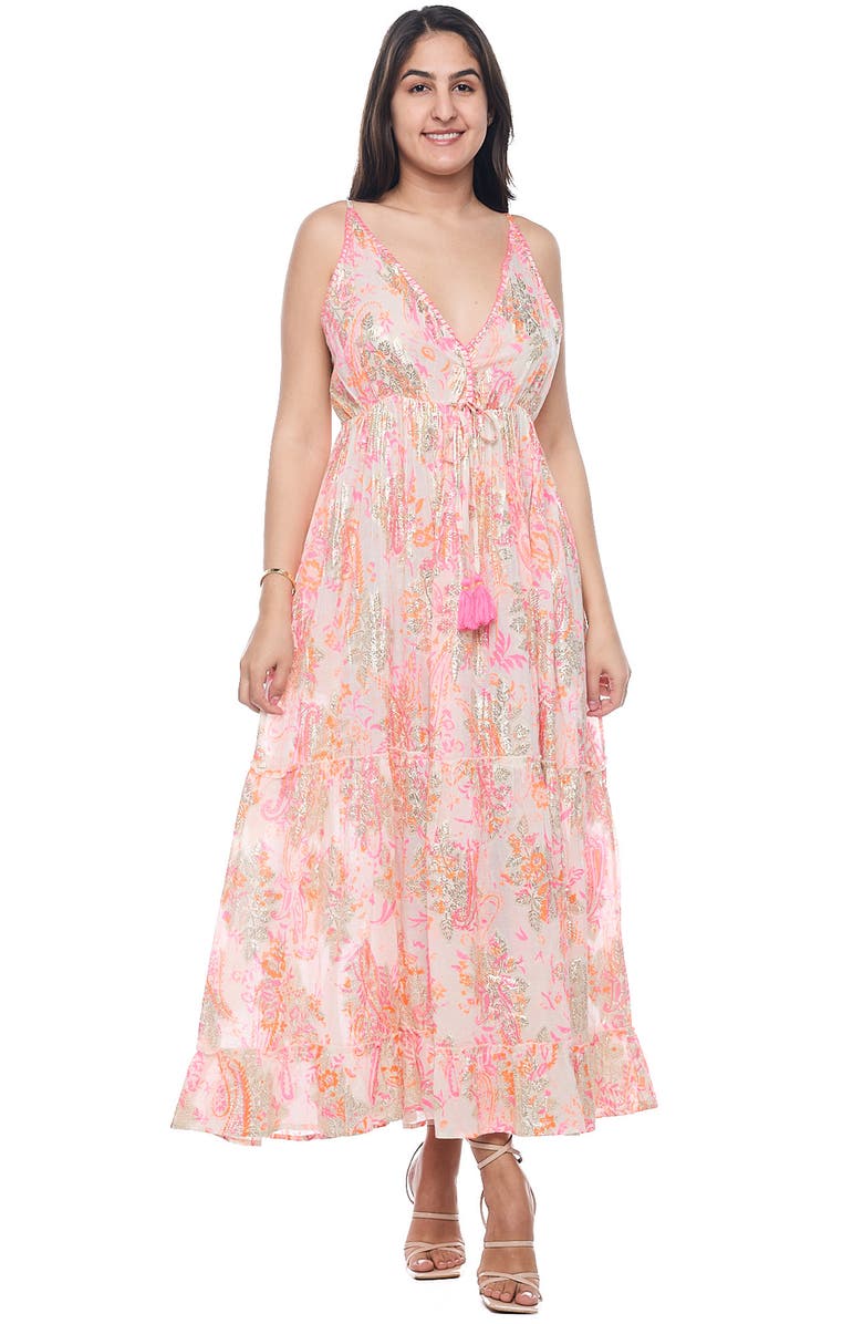 RANEES Tassel Cotton Maxi Sundress, Alternate, color, Pink