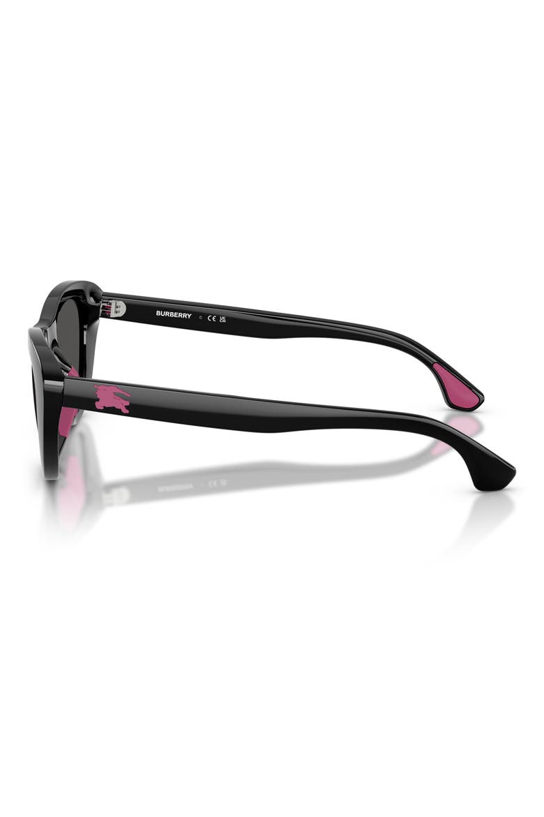 Kids' 49mm Small Cat Eye Sunglasses, Alternate, color, BLACK / DARK GREY