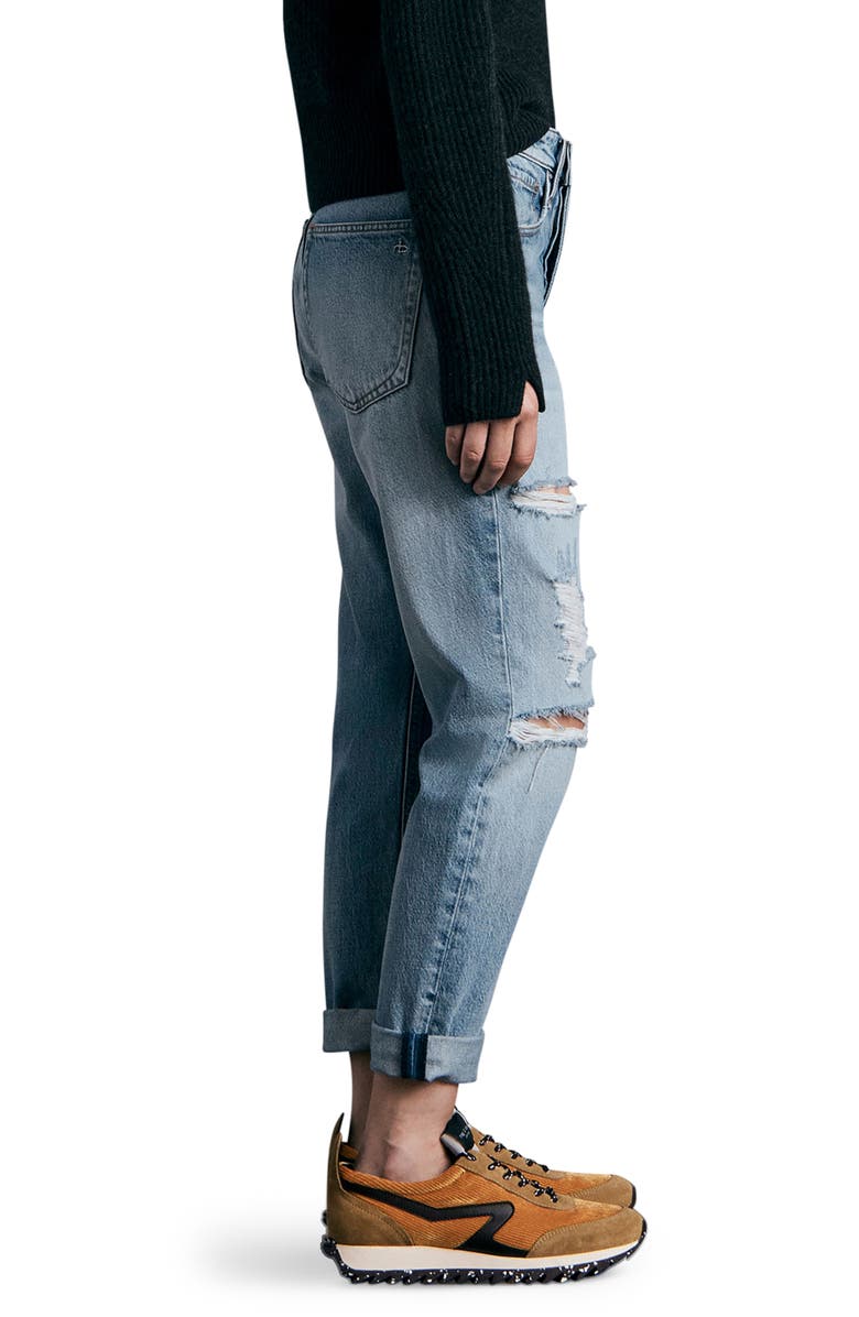 rag & bone Rosa Ripped Mid Rise Boyfriend Jeans, Alternate, color, Vandam