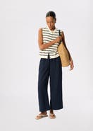 Whistles 100% Cotton Wide Leg Trousers