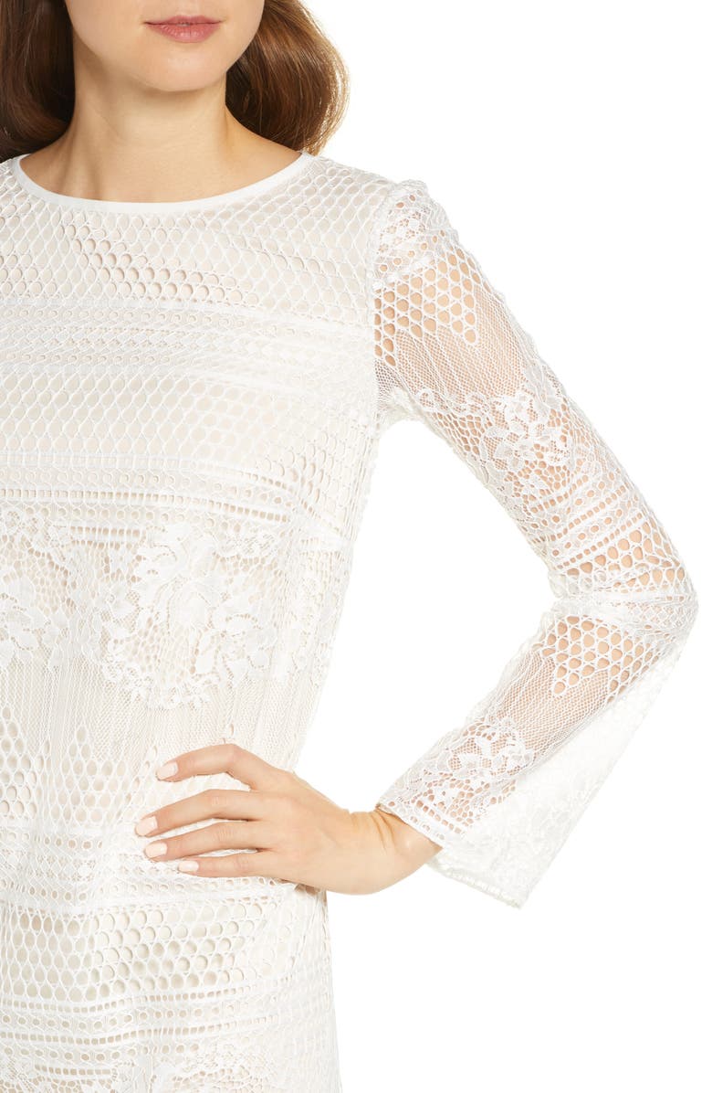 SHO by Tadashi Shoji Long Sleeve Lace Cocktail Dress, Alternate, color, 