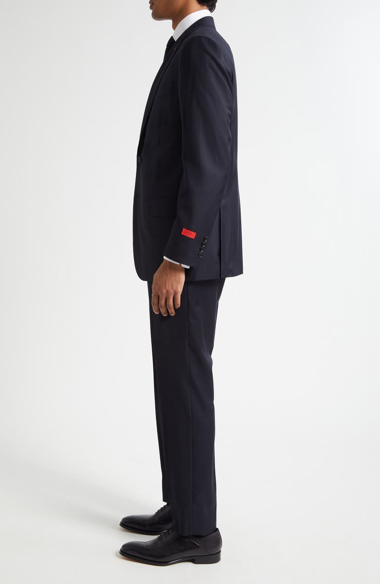 ISAIA Herringbone Wool & Silk Suit, Alternate, color, Dark Blue