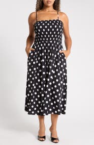 WEST K Smocked Bodice Midi Dress