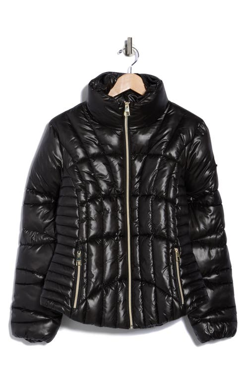 Bcbgeneration Zip Corset Puffer Jacket In Black