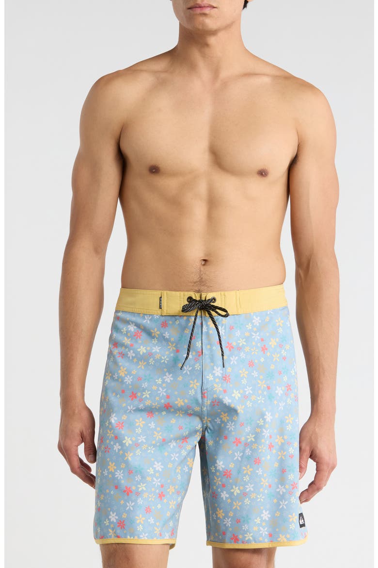 Surfsilk Scallop Ditsy Board Shorts, Main, color, ASHLEY BLUE