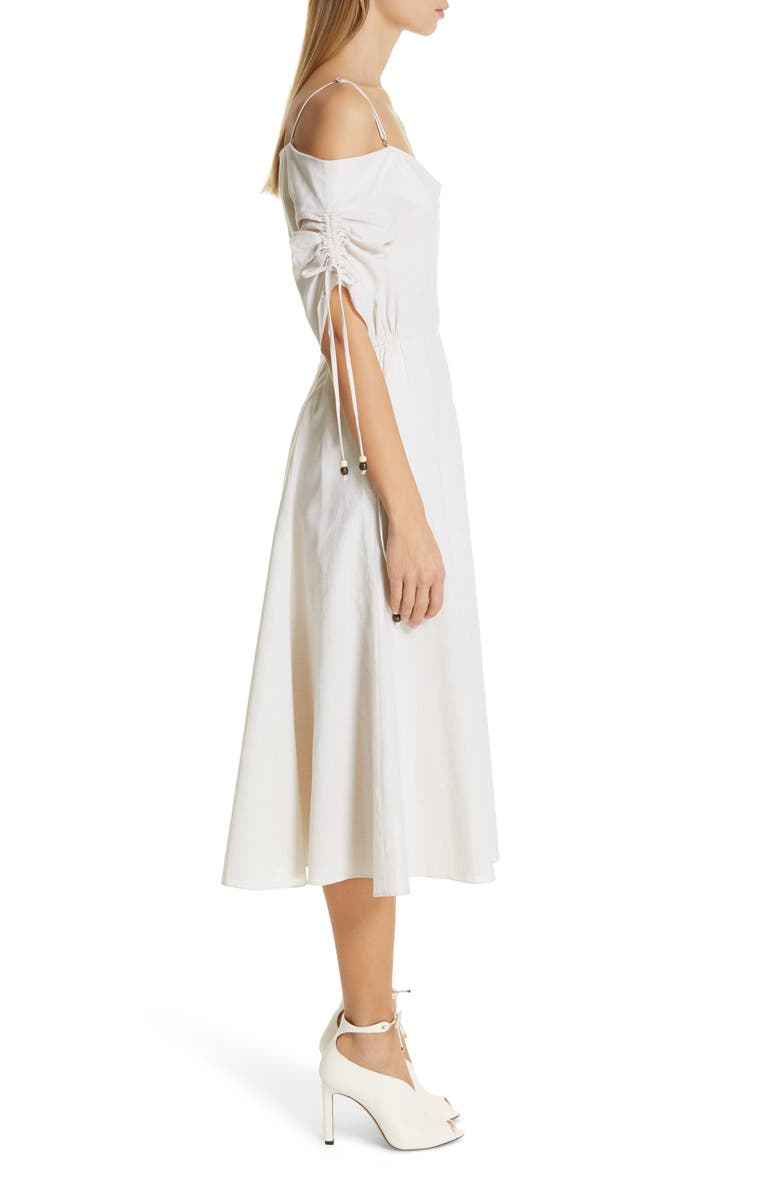 Simkhai Jonathan Simkhai Off the Shoulder Cotton & Linen Dress, Alternate, color, 