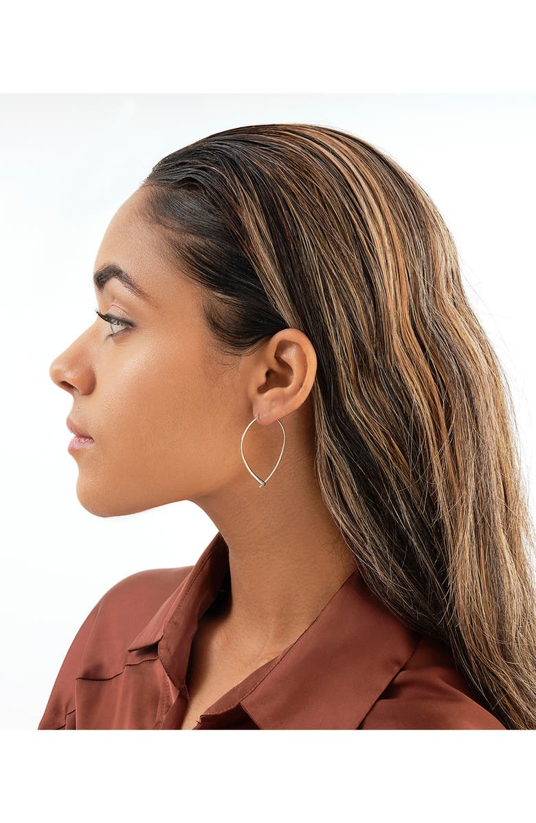 Sterling Forever Threader Hoop Earrings, Alternate, color, Silver