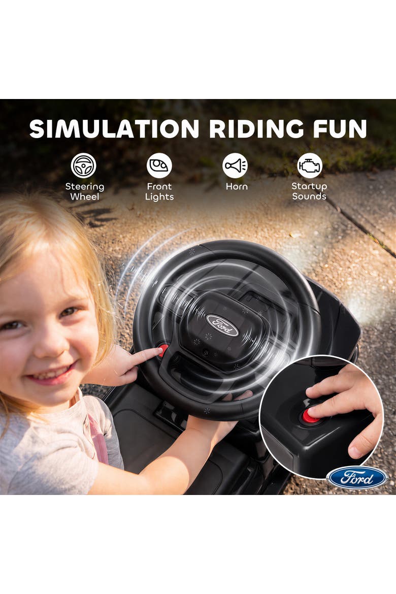 3 In 1 Kids Push Car for Toddlers, Licensed Ford Baby Ride On Car with Push Handle, Horn, Sound, Secure Bar, Alternate, color, Black