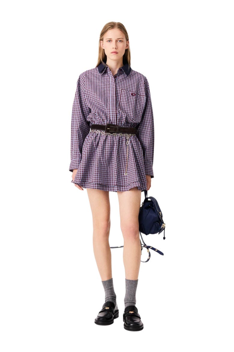 Short rhinestone checked dress, Main, color, Burgundy