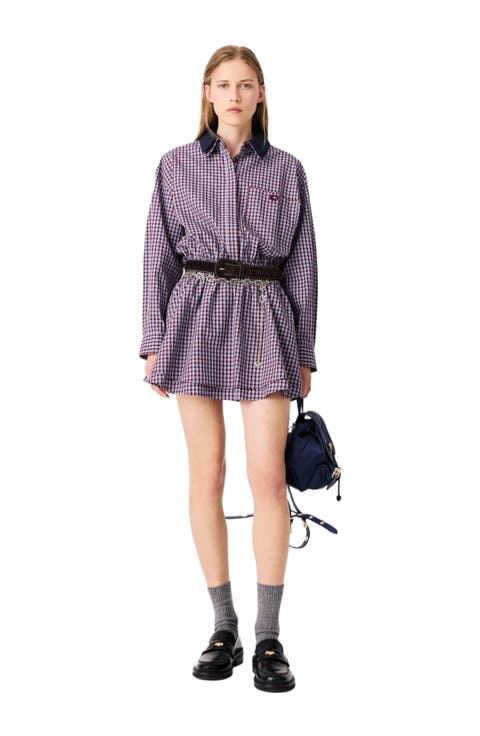 Short rhinestone checked dress