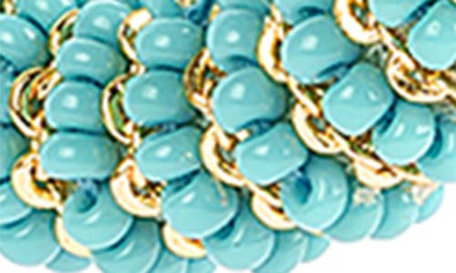 Deepa Gurnani Zareen Hoop Earrings In Turquoise