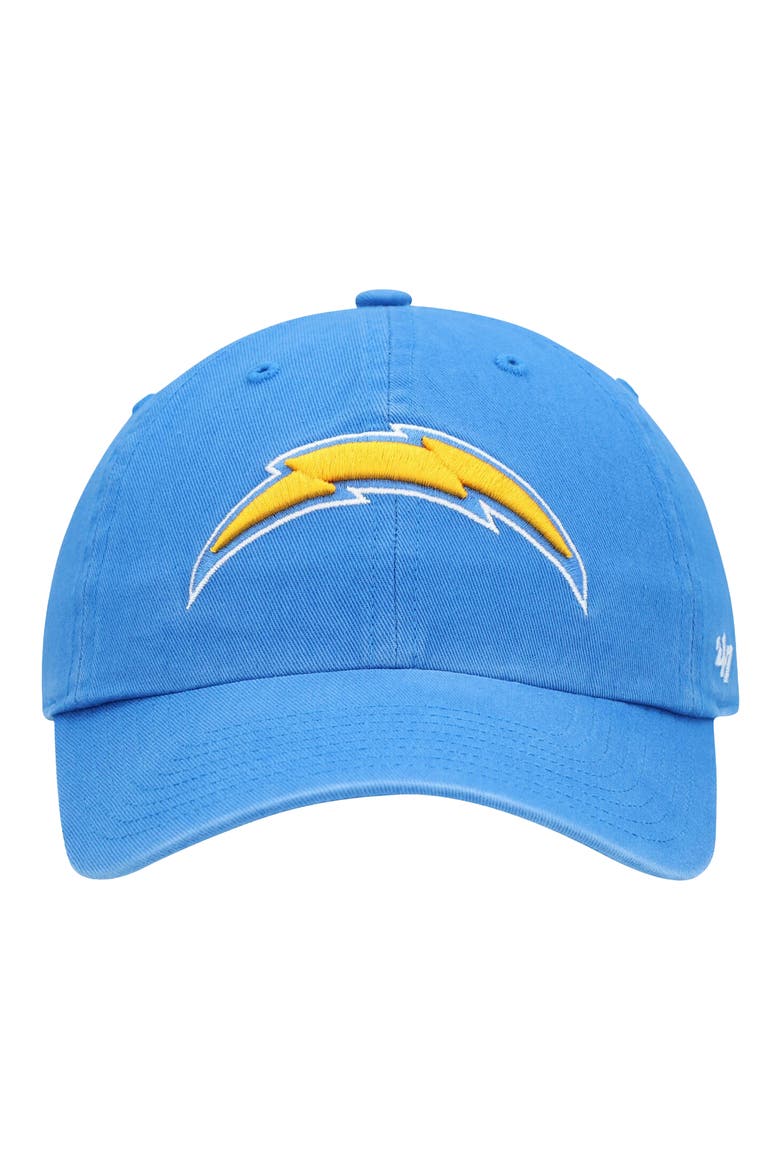 Men's '47 Powder Blue Los Angeles Chargers Clean Up Primary Logo Adjustable Hat, Alternate, color, POWDER BLUE