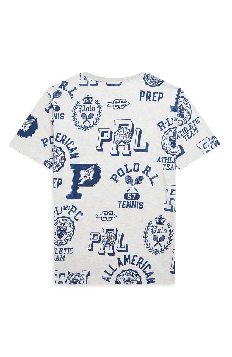 Polo Ralph Lauren Kids' Allover Logo Print T-Shirt, Alternate, color, 