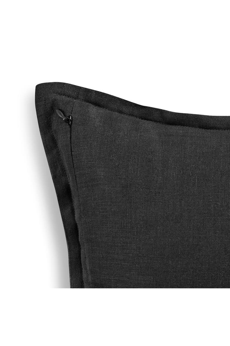 Linen Throw Pillow Cover with Invisible Zipper, 20 x 20 Inches - Santa Barbara, Alternate, color, Black