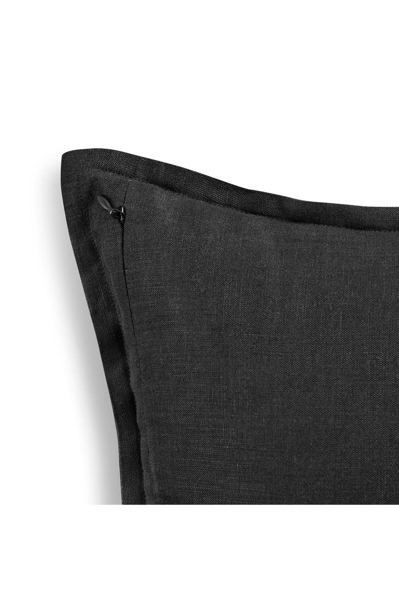 Solino Home Linen Pillow Cover Case with Invisible Zipper - Santa Barbara, Cushion Cover for Couch, Bed, Chair, Sofa Home Decor, Alternate, color, Black