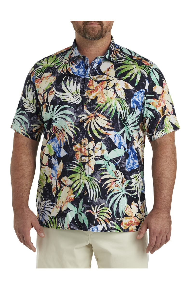 Tommy Bahama Hasta La Fuego Sport Shirt, Main, color, Black