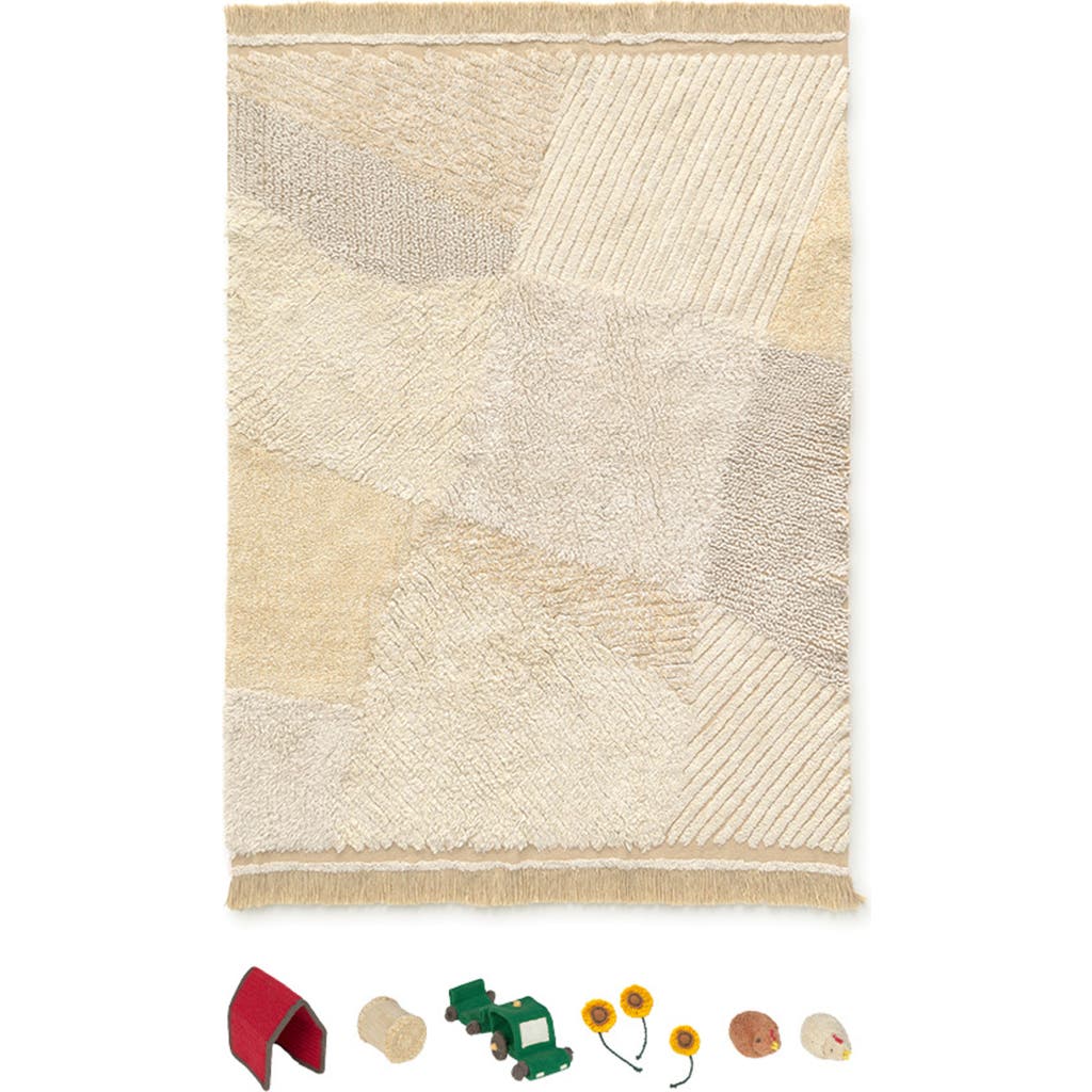 Lorena Canals Farm Fields Cotton Blend Washable Play Rug In Natural