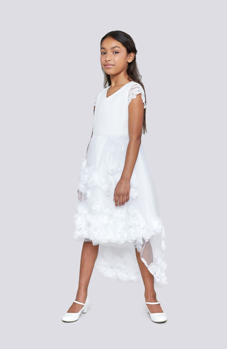 Us Angels Flutter Sleeve High/Low Dress, Alternate, color, 