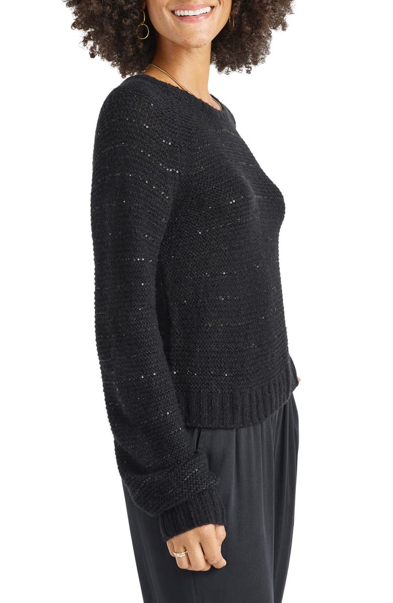 Splendid Maisie Sequin Stripe Sweater, Alternate, color, 