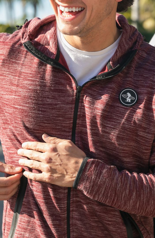 Everyday California Palisade Zip Up Jacket In Maroon