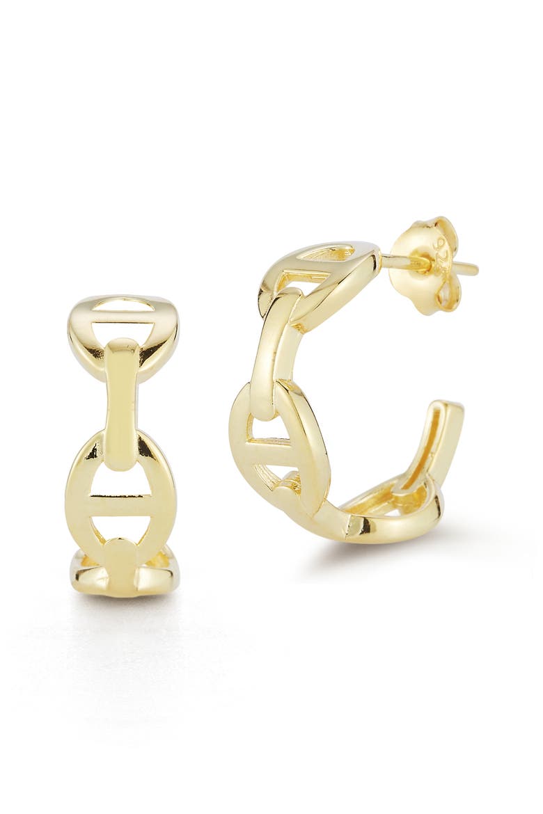 Mariner Hoop Earrings, Main, color, GOLD