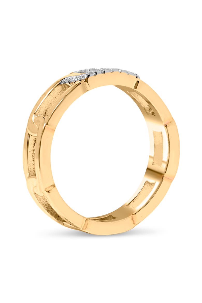 10K Yellow Gold Diamond Accent Paperclip Band Ring, Alternate, color, Yellow Gold