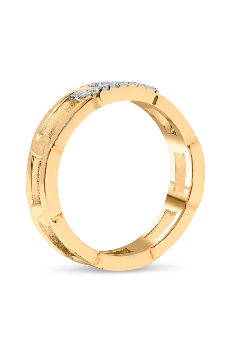 Haus of Brilliance 10K Yellow Gold Diamond Accent Paperclip Band Ring, Alternate, color, Yellow Gold