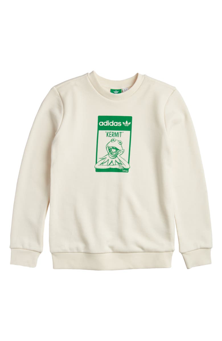 adidas Originals adidas x Disney Kids' Originals Kermit the Frog Crewneck Sweatshirt, Main, color, 