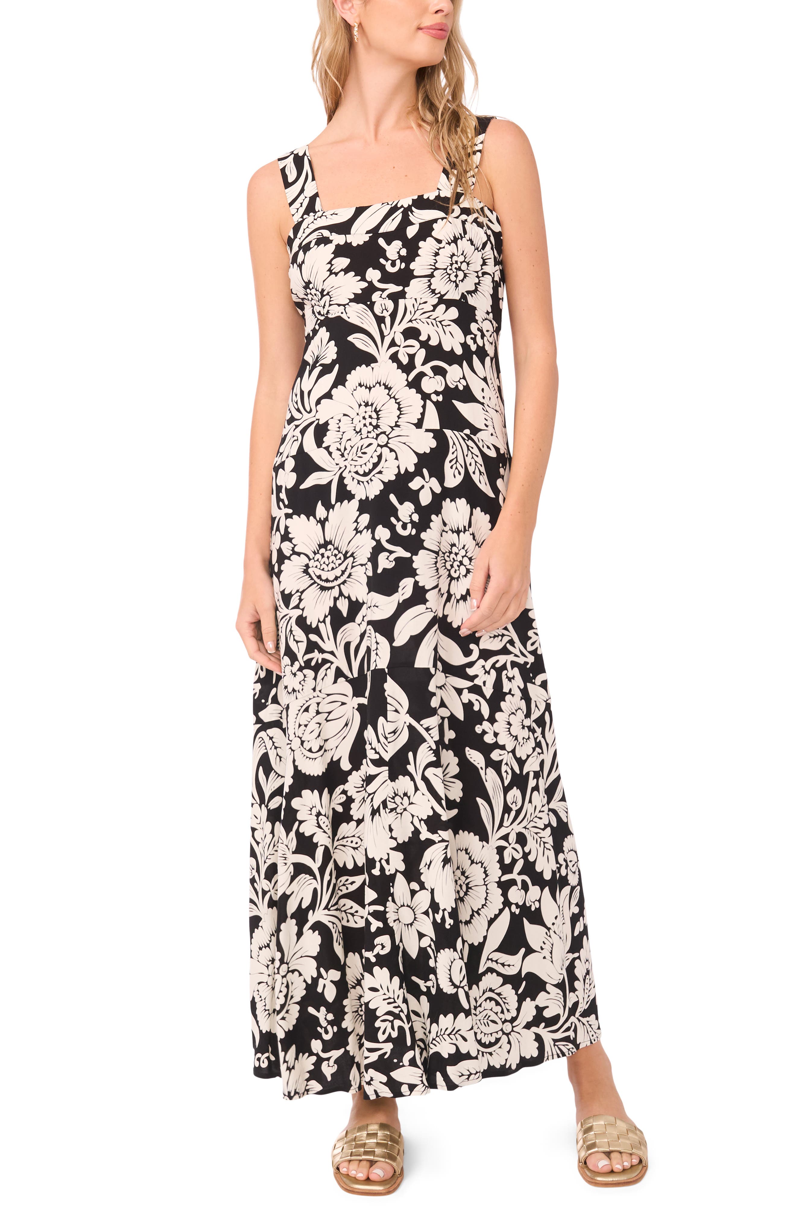 Vince Camuto Floral Tiered Maxi Dress
