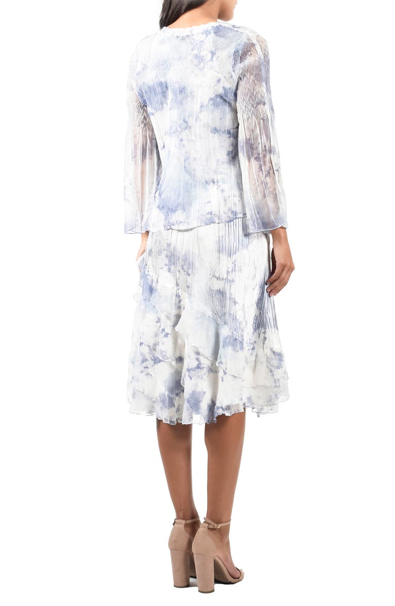 Komarov Charmeuse & Chiffon Dress with Jacket, Alternate, color, 