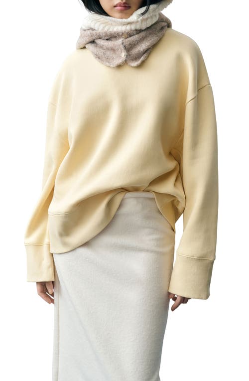 Mango Oversize Sweatshirt In Pastel Yellow