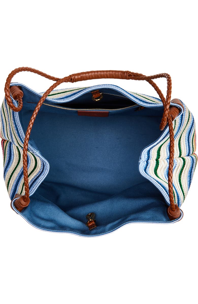 Etro Medium Libra Textile & Leather Shopping Tote, Alternate, color,