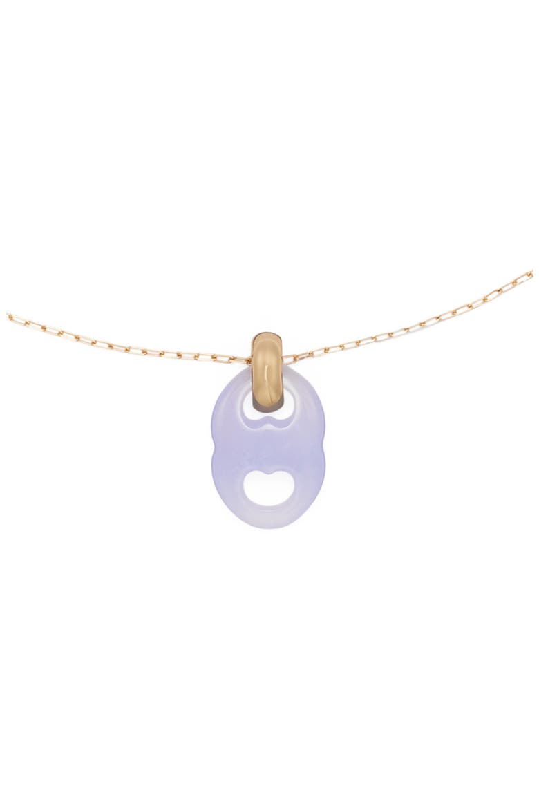 Gemini Link Pendant Necklace, Alternate, color, LIGHT BRASS / BLUE