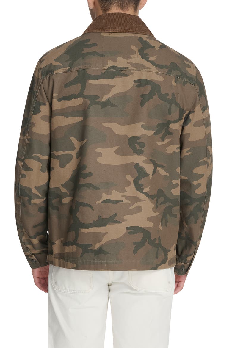 Corduroy Collar Cotton Canvas Jacket, Alternate, color, FADED CAMO