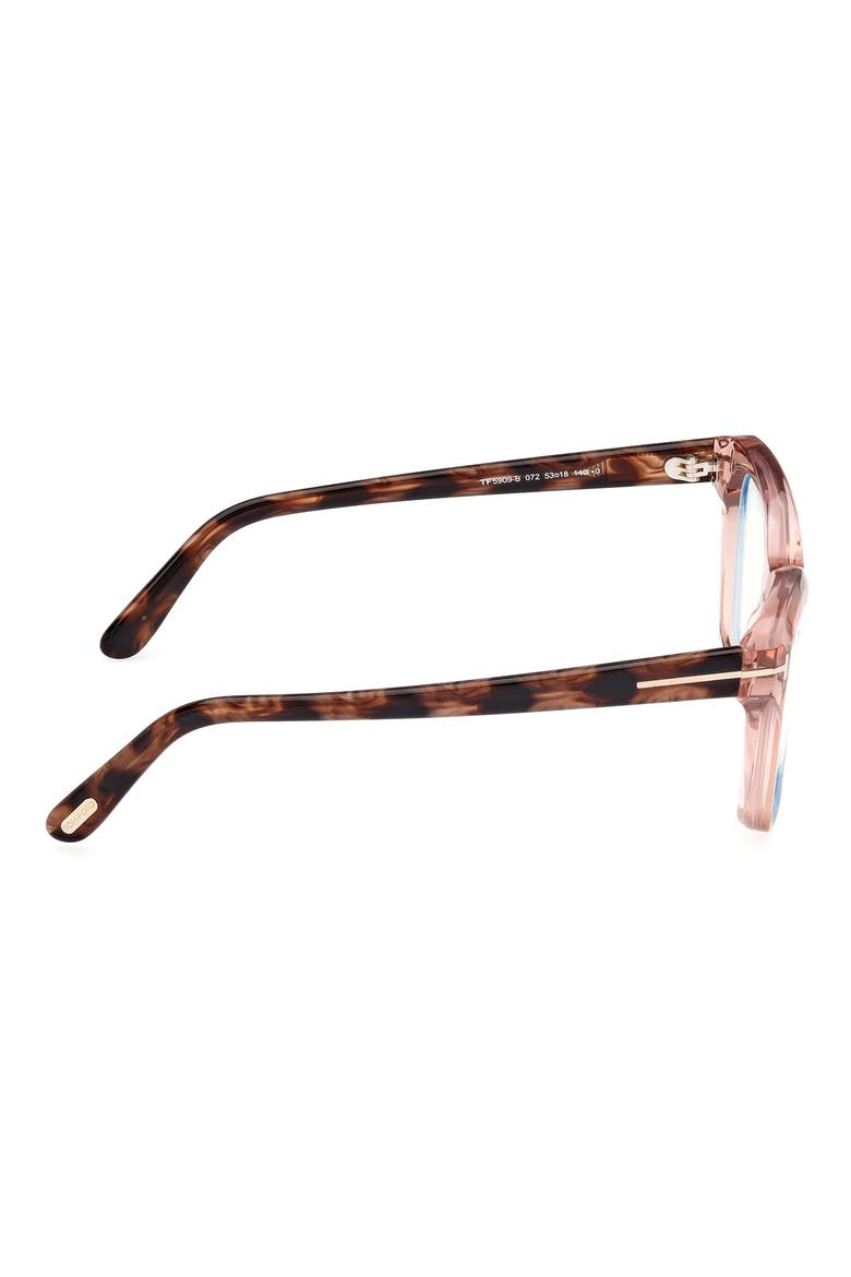 53mm Cat Eye Blue Light Blocking Optical Glasses, Alternate, color, PINK VINTAGE ROSE HAVANA