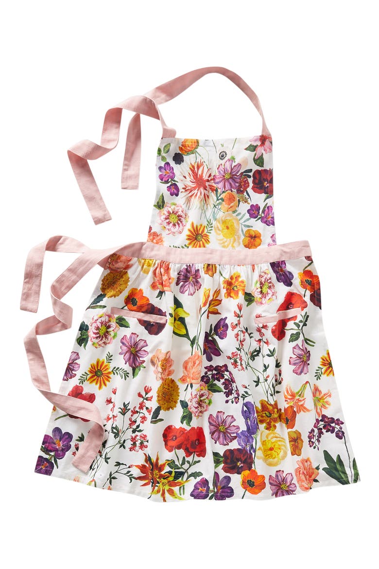 Anthropologie x Nathalie Lete Floral Cotton Apron, Alternate, color, ORANGE MULTI