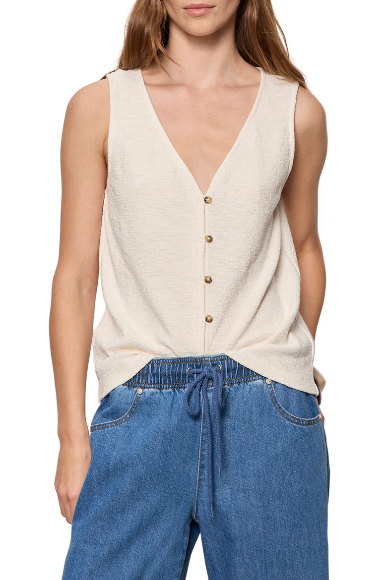 Easy Textured Vest, Main, color, COLLAGEN WHITE