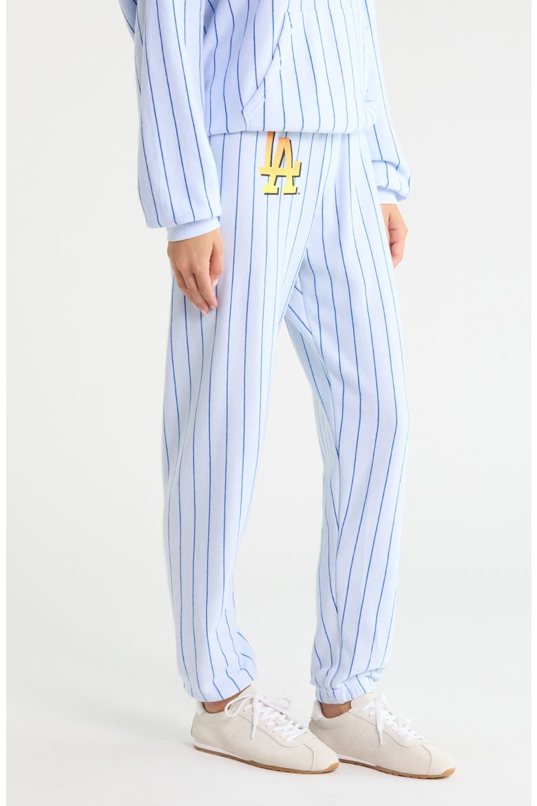 Los Angeles Dodgers Pinstriped Sweatpants, Alternate, color, WHITE/ BLUE